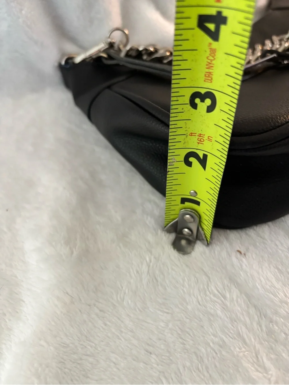 Steve Madden Black Shoulder Bag with Silver Chain